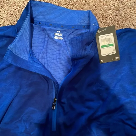 NWT royal blue Under Armour mesh half zip size large - Picture 2 of 3